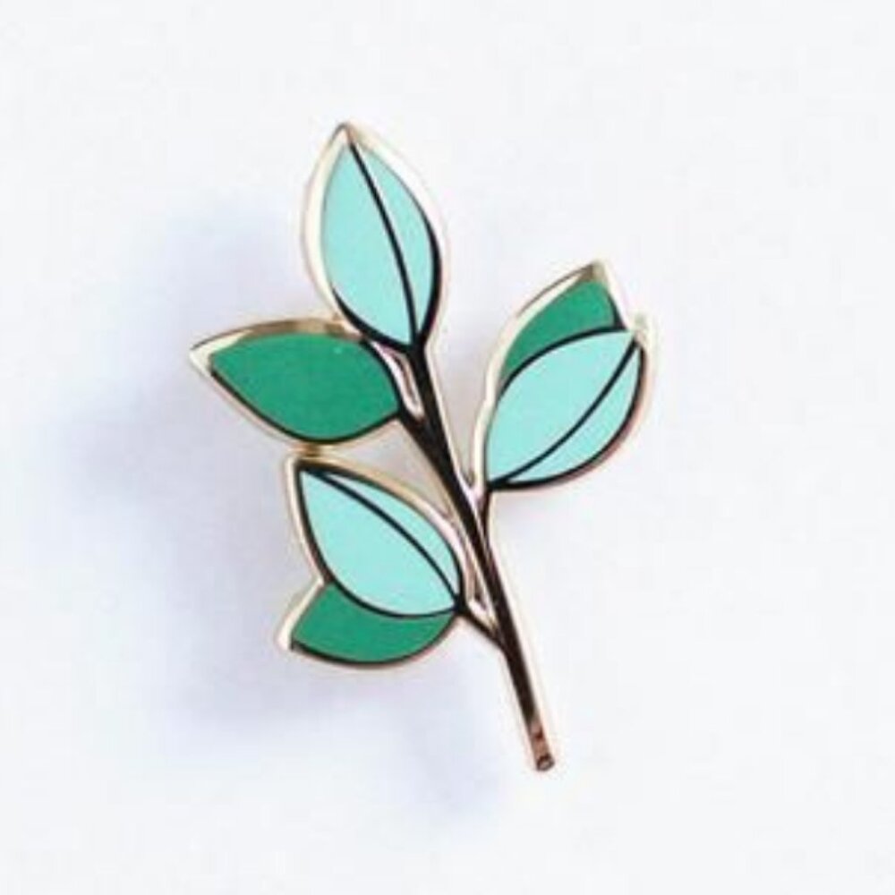 Tiny Eucalyptus Branch Pin Badge